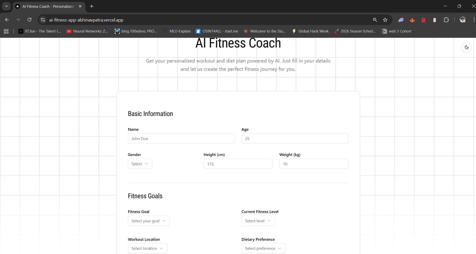 AI Fitness App